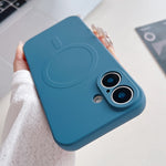 Custodia magnetica per telefono MagSafe in silicone liquido a tinta unita, For iPhone 16 Plus