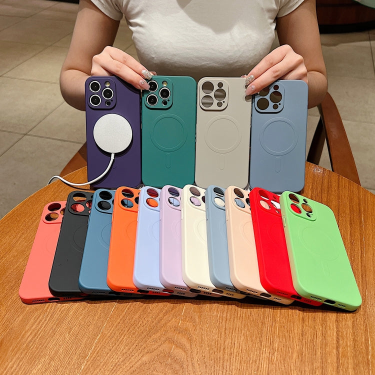 Custodia magnetica per telefono MagSafe in silicone liquido a tinta unita, For iPhone 16 Plus