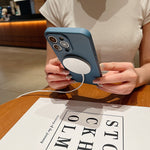 Custodia magnetica per telefono MagSafe in silicone liquido a tinta unita, For iPhone 16 Plus