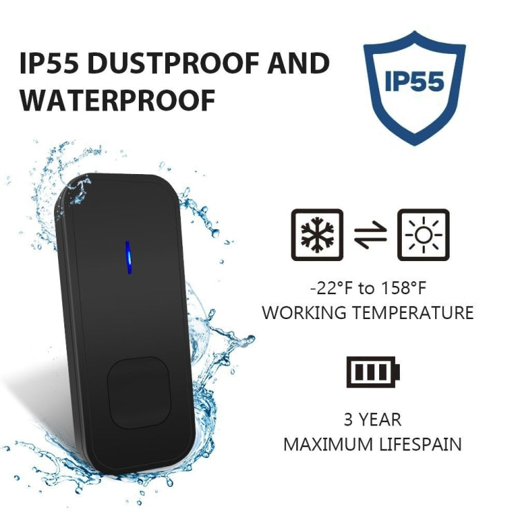 Campanello wireless impermeabile IP55 110dB con 2 ricevitori e 2