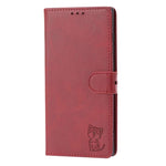 Custodia a portafoglio con gatto in rilievo per Samsung Galaxy S25 Ultra e S24 - immagine 3