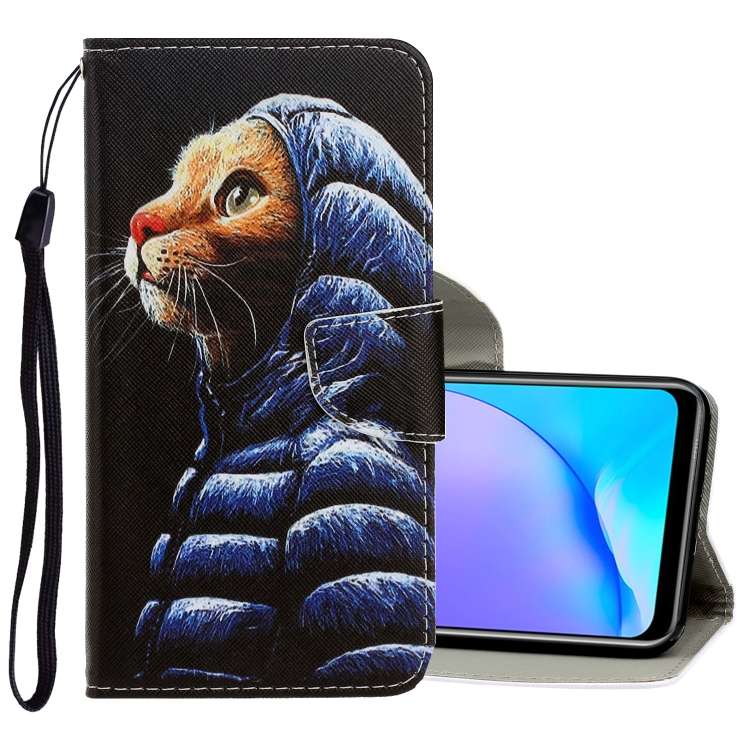 Custodia in pelle PU a vibrazione orizzontale con disegno colorato 3D con supporto, slot per schede e portafoglio, For Vivo Y17 / Y12 / Y15