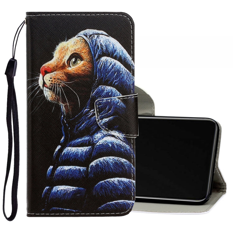 Custodia in pelle PU a vibrazione orizzontale con disegno colorato 3D con supporto, slot per schede e portafoglio, For Vivo Y50 / Y30