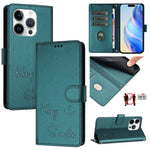 Custodia per telefono in pelle RFID con stampa Smile Embossing, For iPhone 15, For iPhone 14 Plus, For iPhone 14 / 13, For iPhone 14 Pro