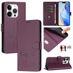 Custodia per telefono in pelle RFID con stampa Smile Embossing, For iPhone 15, For iPhone 14 Plus, For iPhone 14 / 13, For iPhone 14 Pro