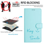 Custodia per telefono in pelle RFID con stampa Smile Embossing, For iPhone 13 mini, For iPhone 12 / 12 Pro, For iPhone 12 Pro Max, For iPhone 12 mini