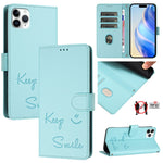 Custodia per telefono in pelle RFID con stampa Smile Embossing, For iPhone 11 Pro Max, For iPhone 11, For iPhone 11 Pro, For iPod Touch 7 / 6 / 5