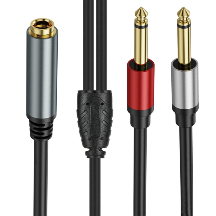 Cavo adattatore audio 6,35 mm TRS femmina a 2 TS maschio