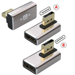 Adattatore DisplayPort maschio a femmina angolo retto 8K DP 1.4