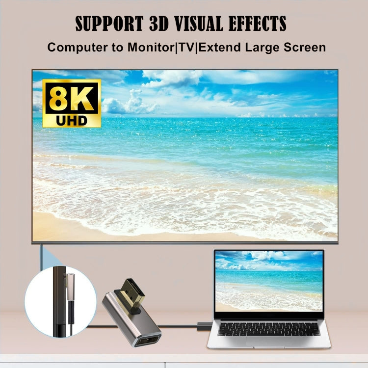 Adattatore DisplayPort maschio a femmina angolo retto 8K DP 1.4