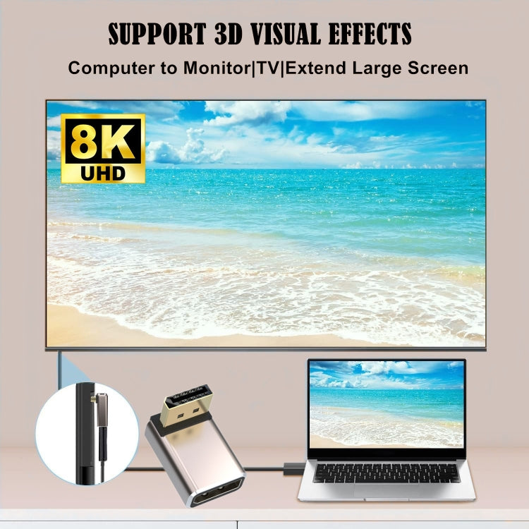 Adattatore DisplayPort maschio a femmina 8K 60Hz angolo