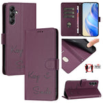 Custodia pelle RFID con stampa Smile per Samsung Galaxy A16 5G, A06 4G, A15 5G /