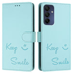 Custodia pelle RFID con stampa Smile per Samsung Galaxy A16 5G, A06 4G, A15 5G /