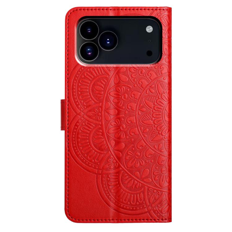 Custodia portafoglio in pelle con stampa floreale per iPhone 17 P