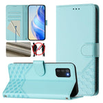 Custodia pelle con stampa a nido d'ape e protezione RFID per Samsung Galaxy A03s