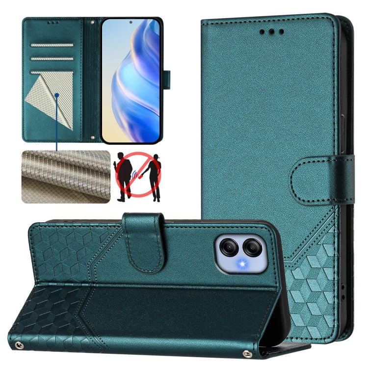 Custodia in pelle con stampa a nido d'ape e protezione RFID per Samsung Galaxy