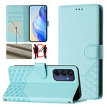Custodia in pelle con stampa a nido d'ape e protezione RFID per Samsung Galaxy