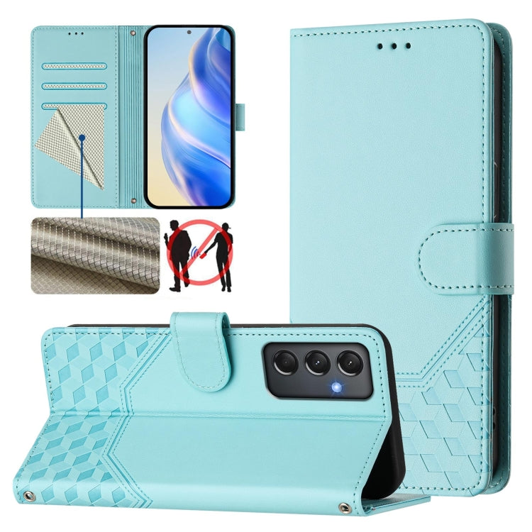 Custodia in pelle con stampa a nido d'ape e protezione RFID per Samsung Galaxy