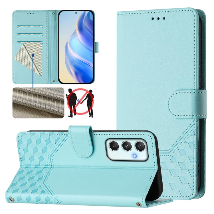 Custodia in pelle con stampa a nido d'ape e protezione RFID per Samsung Galaxy
