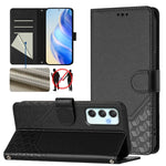 Custodia in pelle con stampa a nido d'ape e protezione RFID per Samsung Galaxy