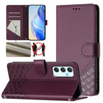 Custodia in pelle con stampa a nido d'ape e protezione RFID per Samsung Galaxy