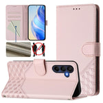 Custodia in pelle con stampa a nido d'ape e protezione RFID per Samsung Galaxy