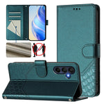 Custodia in pelle con stampa a nido d'ape e protezione RFID per Samsung Galaxy