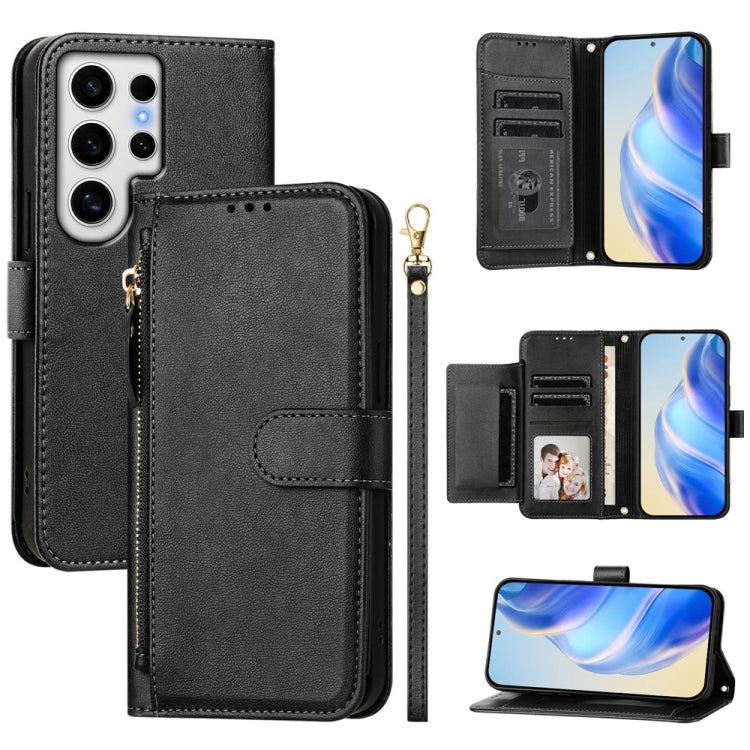 Custodia portafoglio in pelle con cerniera per Galaxy S25 Ultra 5