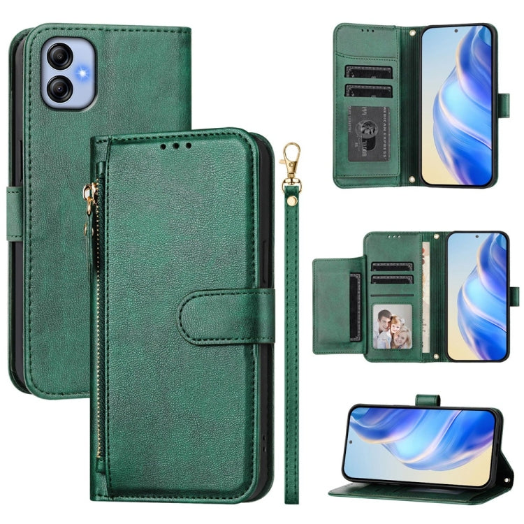 Custodia portafoglio in pelle con cerniera per Samsung Galaxy A04