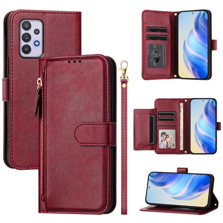 Portafoglio con cerniera e slot multi-carta per Samsung Galaxy A22 4G, A32 4G