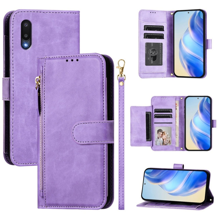 Portafoglio con cerniera e slot multi-carta per Samsung Galaxy A22 4G, A32 4G