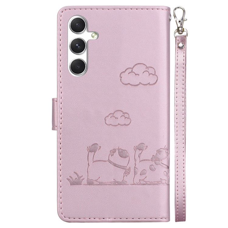 Custodia per telefono in pelle RFID con simpatici gatti, For Samsung Galaxy S24+ 5G, For Samsung Galaxy S24 5G, For Samsung Galaxy S23 FE 5G, For Samsung Galaxy S23 Ultra 5G