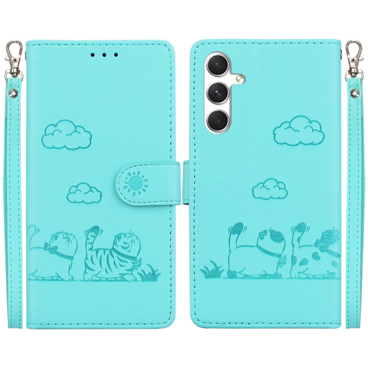 Custodia per telefono in pelle RFID con simpatici gatti, For Samsung Galaxy S24+ 5G, For Samsung Galaxy S24 5G, For Samsung Galaxy S23 FE 5G, For Samsung Galaxy S23 Ultra 5G