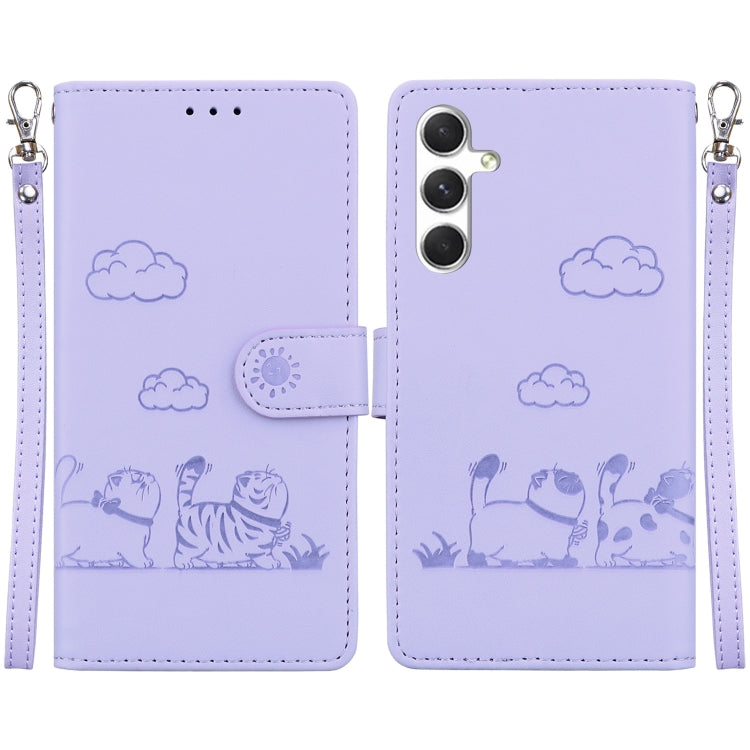 Custodia per telefono in pelle RFID con simpatici gatti, For Samsung Galaxy S24+ 5G, For Samsung Galaxy S24 5G, For Samsung Galaxy S23 FE 5G, For Samsung Galaxy S23 Ultra 5G