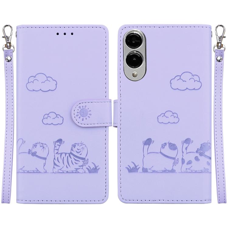 Custodia per telefono in pelle RFID con simpatici gatti, For Samsung Galaxy S26 5G, For Samsung Galaxy S25 FE 5G, For Samsung Galaxy S25 Edge 5G, For Samsung Galaxy S25 5G