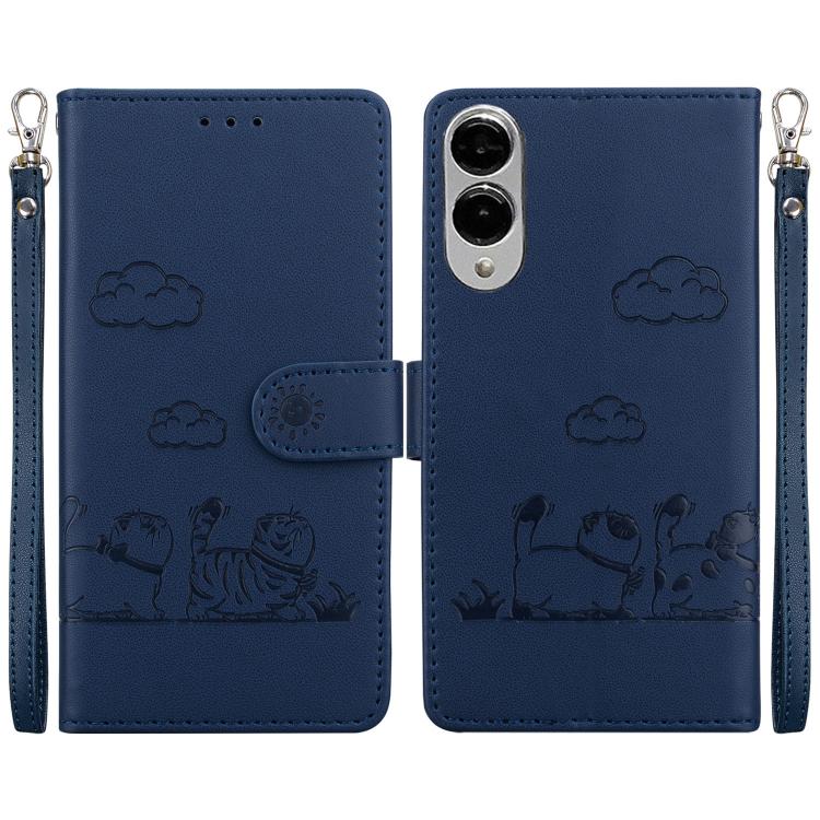 Custodia per telefono in pelle RFID con simpatici gatti, For Samsung Galaxy S26 5G, For Samsung Galaxy S25 FE 5G, For Samsung Galaxy S25 Edge 5G, For Samsung Galaxy S25 5G