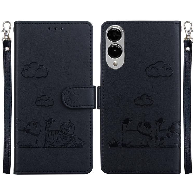 Custodia per telefono in pelle RFID con simpatici gatti, For Samsung Galaxy S26 5G, For Samsung Galaxy S25 FE 5G, For Samsung Galaxy S25 Edge 5G, For Samsung Galaxy S25 5G
