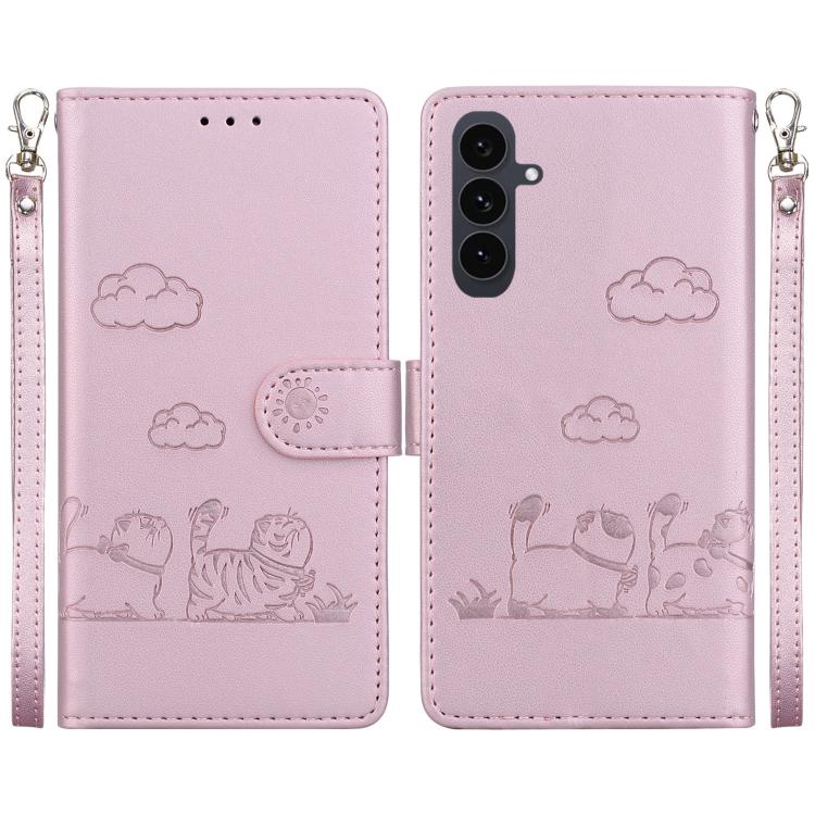 Custodia per telefono in pelle RFID con simpatici gatti, For Samsung Galaxy S26 5G, For Samsung Galaxy S25 FE 5G, For Samsung Galaxy S25 Edge 5G, For Samsung Galaxy S25 5G