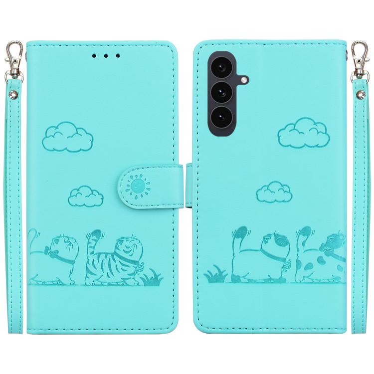 Custodia per telefono in pelle RFID con simpatici gatti, For Samsung Galaxy S26 5G, For Samsung Galaxy S25 FE 5G, For Samsung Galaxy S25 Edge 5G, For Samsung Galaxy S25 5G