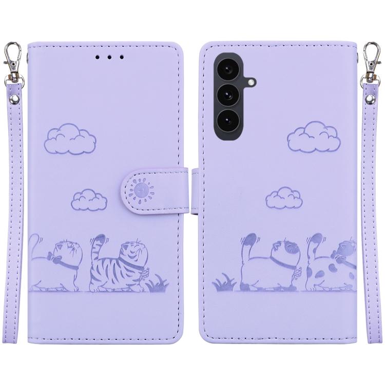 Custodia per telefono in pelle RFID con simpatici gatti, For Samsung Galaxy S26 5G, For Samsung Galaxy S25 FE 5G, For Samsung Galaxy S25 Edge 5G, For Samsung Galaxy S25 5G