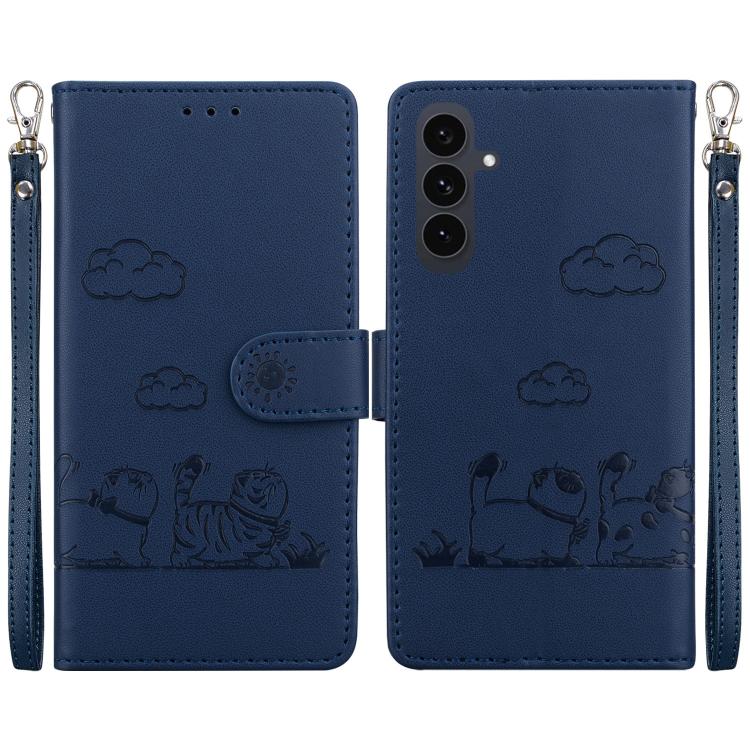 Custodia per telefono in pelle RFID con simpatici gatti, For Samsung Galaxy S26 5G, For Samsung Galaxy S25 FE 5G, For Samsung Galaxy S25 Edge 5G, For Samsung Galaxy S25 5G