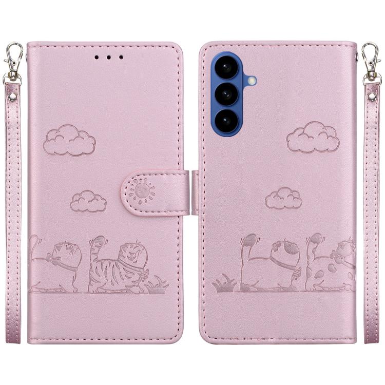 Custodia per telefono in pelle RFID con simpatici gatti, For Samsung Galaxy S26 5G, For Samsung Galaxy S25 FE 5G, For Samsung Galaxy S25 Edge 5G, For Samsung Galaxy S25 5G