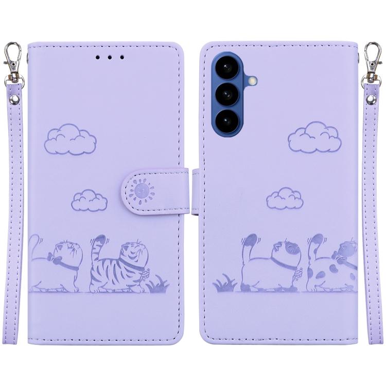 Custodia per telefono in pelle RFID con simpatici gatti, For Samsung Galaxy S26 5G, For Samsung Galaxy S25 FE 5G, For Samsung Galaxy S25 Edge 5G, For Samsung Galaxy S25 5G