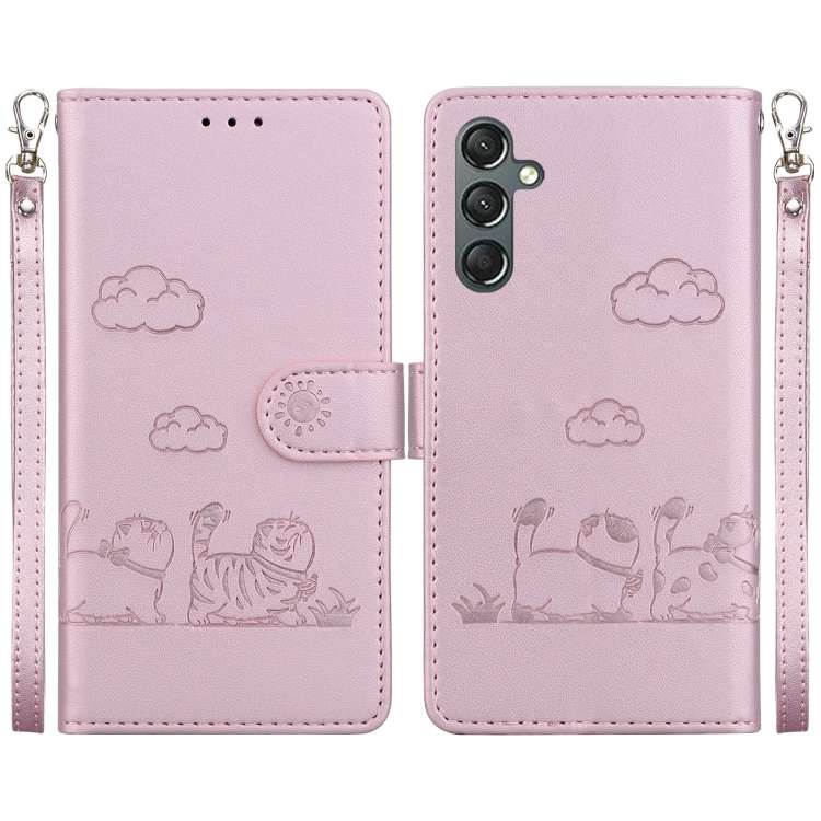 Custodia per telefono in pelle RFID con simpatici gatti, For Samsung Galaxy A56 5G, For Samsung Galaxy A26 5G, For Samsung Galaxy A16 5G, For Samsung Galaxy A55 5G