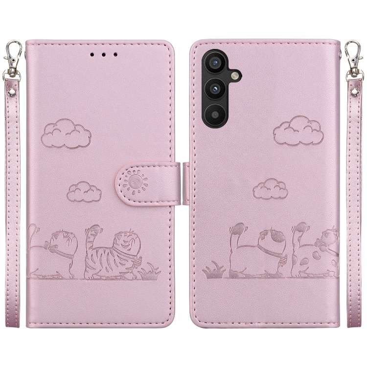 Custodia per telefono in pelle RFID con simpatici gatti, For Samsung Galaxy A56 5G, For Samsung Galaxy A26 5G, For Samsung Galaxy A16 5G, For Samsung Galaxy A55 5G