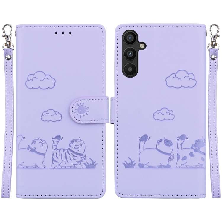 Custodia per telefono in pelle RFID con simpatici gatti, For Samsung Galaxy A56 5G, For Samsung Galaxy A26 5G, For Samsung Galaxy A16 5G, For Samsung Galaxy A55 5G
