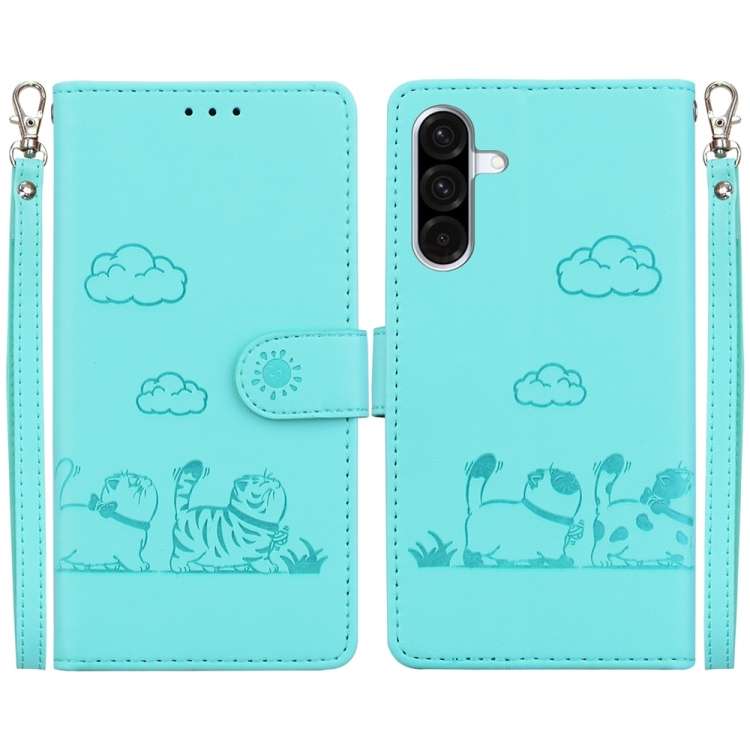 Custodia per telefono in pelle RFID con simpatici gatti, For Samsung Galaxy A56 5G, For Samsung Galaxy A26 5G, For Samsung Galaxy A16 5G, For Samsung Galaxy A55 5G