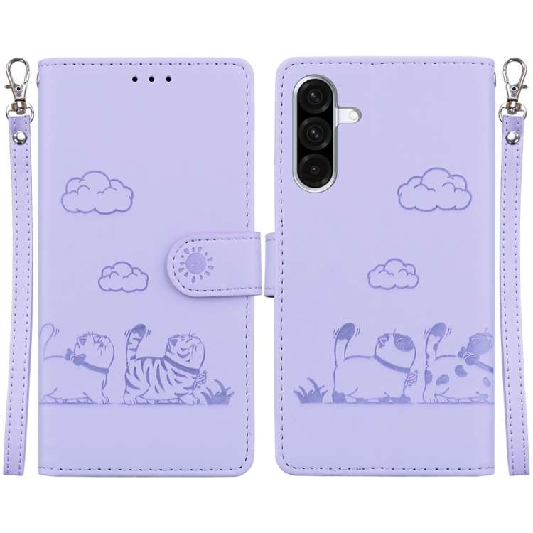 Custodia per telefono in pelle RFID con simpatici gatti, For Samsung Galaxy A56 5G, For Samsung Galaxy A26 5G, For Samsung Galaxy A16 5G, For Samsung Galaxy A55 5G