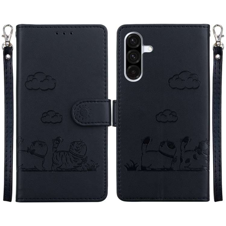 Custodia per telefono in pelle RFID con simpatici gatti, For Samsung Galaxy A56 5G, For Samsung Galaxy A26 5G, For Samsung Galaxy A16 5G, For Samsung Galaxy A55 5G