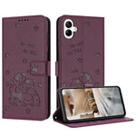 Custodia in pelle per telefono con gattino in rilievo e cordino, For Samsung Galaxy A56 5G, For Samsung Galaxy A36 5G, For Samsung Galaxy A16 5G, For Samsung Galaxy A06 4G